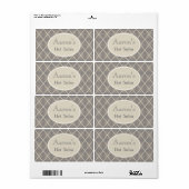 Jacquard gris Cuisine Étiquettes (Feuille entière)