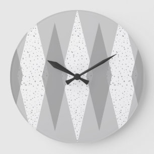 Jacquard gris moderne du milieu du siècle Horloge 