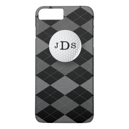 Jacquard gris Monogramme, Golf Ball iPhone 7 Coque (Dos)