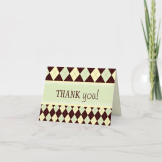 Jacquard Jaune Neutre Vert Merci Carte Note