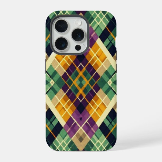 Jacquard Mardi Gras jaune violet vert (Verso)