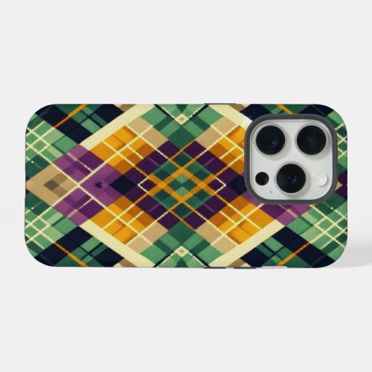 Jacquard Mardi Gras jaune violet vert (Verso Horizontal)