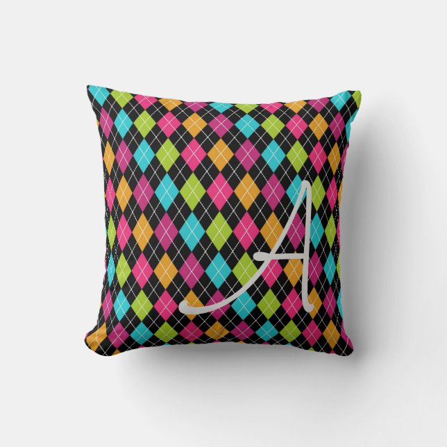 Jacquard Motif multicolores Diamants Coussin initi (Recto)