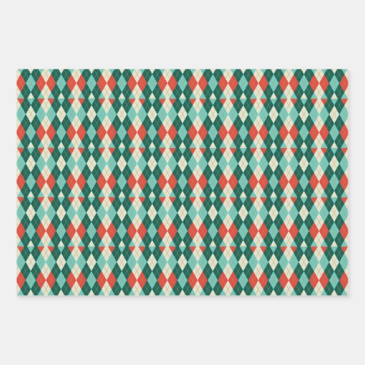 Jacquard Noël Retro Enveloppement Papier Set (Devant)