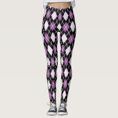 Jacquard noir et violet sans couture Motif Legging (Devant)