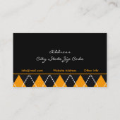 Jacquard noir orange blanc carte de visite tendanc (Dos)