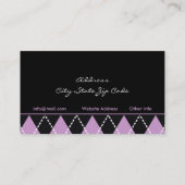 Jacquard noir violet blanc carte de visite tendanc (Dos)