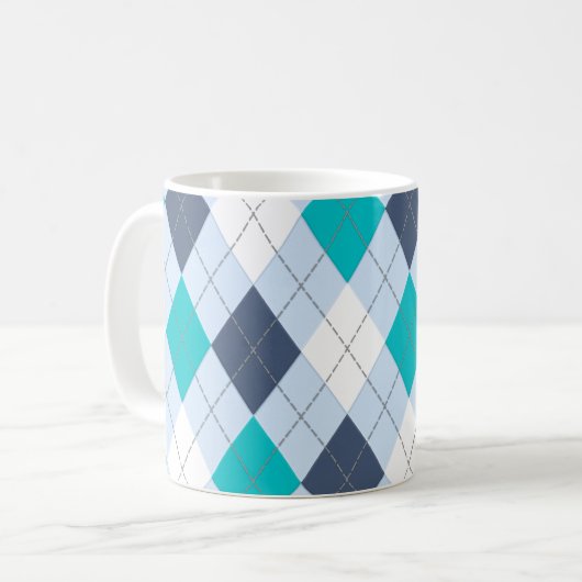 Jacquard : Nom de code" tasse bleue "éclectique (Devant gauche)