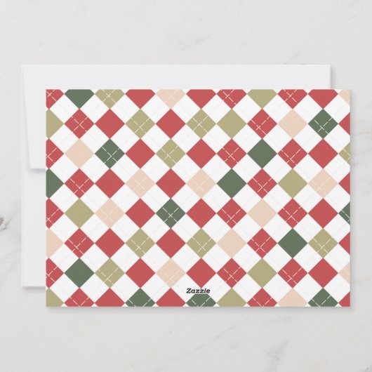 Jacquard plaid vacances de Noël carte photo (Dos)