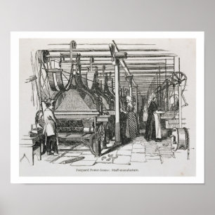 Jacquard Power Looms (graving) Poster