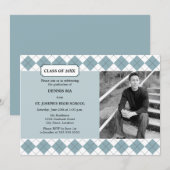 Jacquard Preppy Photo Graduation Faire-part (Devant / Derrière)