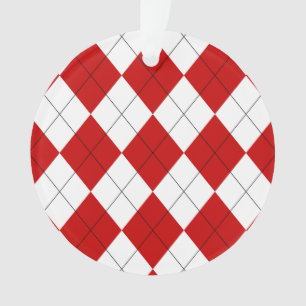 Jacquard preppy Tartan Diamond Plaid Rouge Blanc