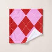 Jacquard preppy Tartan Diamond Plaid Rouge rose (Gant de toilette)
