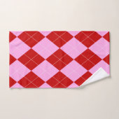 Jacquard preppy Tartan Diamond Plaid Rouge rose (Serviette à main)