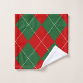 Jacquard preppy Tartan Diamond Plaid Rouge Vert (Gant de toilette)