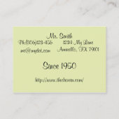 Jacquard Rétro Mid-Century Moderne Carte de visite (Dos)