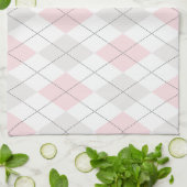 Jacquard rose et gris Motif Monogram Serviette de  (Plié)