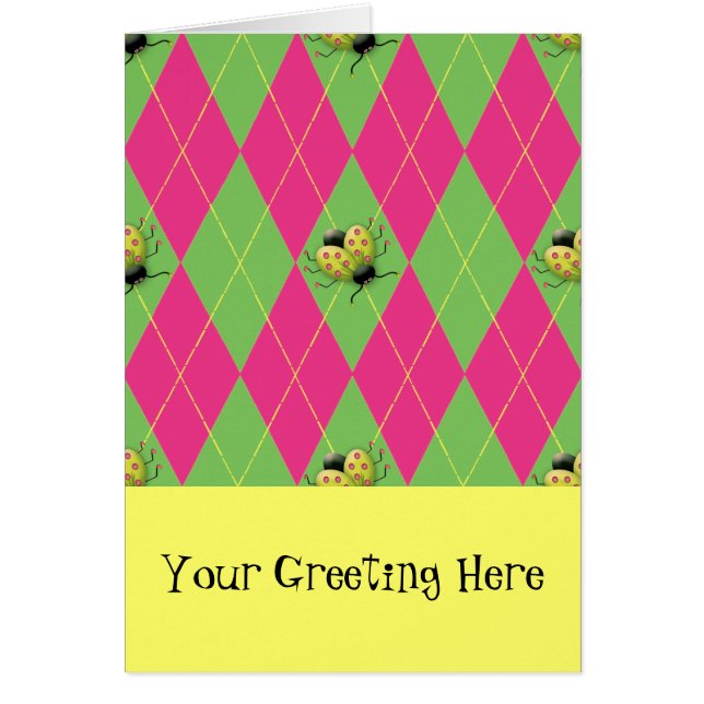 Jacquard rose et vert Ladybug (Devant)