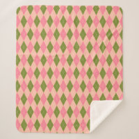 Jacquard rose et vert Pastel Plaid Motif