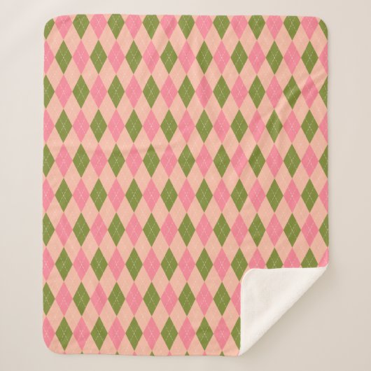Jacquard rose et vert Pastel Plaid Motif (Devant)