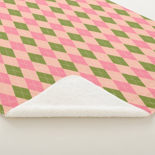 Jacquard rose et vert Pastel Plaid Motif (3/4)
