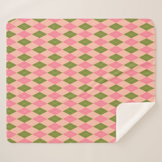 Jacquard rose et vert Pastel Plaid Motif (Devant (Horizontal))