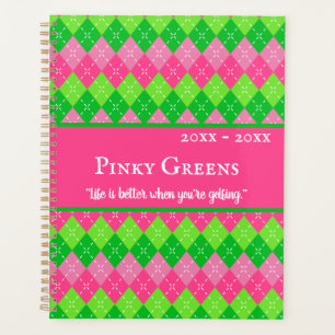 Jacquard rose et vert Preppy Style personnalisé