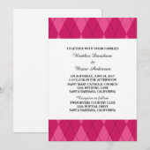 Jacquard rose Invitation de mariage (Devant / Derrière)