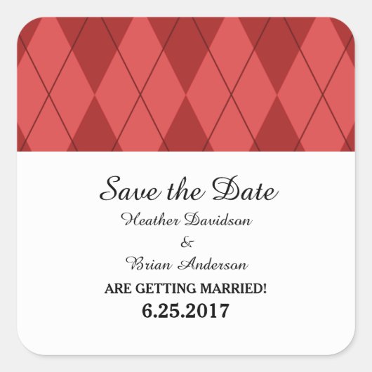 Jacquard rouge Enregistrer les stickers Date (Devant)