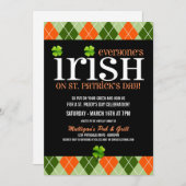 Jacquard St. Patricks Day Party Invitations (Devant / Derrière)