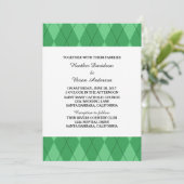Jacquard vert Invitation de mariage (Debout devant)