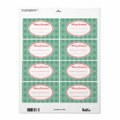 Jacquard vert Joyeux Étiquettes de Noël (Feuille entière)