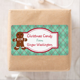 Jacquard vert Noël Bonbons Étiquettes