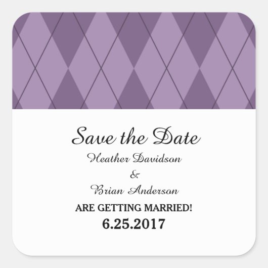 Jacquard violet Enregistrer les stickers Date (Devant)