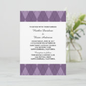 Jacquard violet Invitation de mariage (Debout devant)