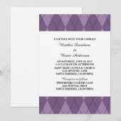 Jacquard violet Invitation de mariage (Devant / Derrière)