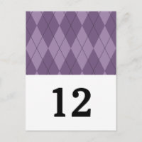 Jacquard violet Numéro de table Carte postale