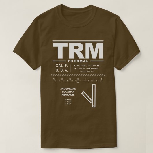 Jacqueline Cochran Regionale Luchthaven TRM T-shir T-shirt (Design voorkant)