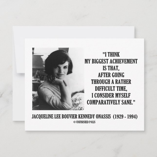 Jacqueline Kennedy vergelijkender het Zane Citaat (Voorkant)
