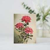 Jacqueminot Roos door Frederick Martin Briefkaart (Staand voorkant)