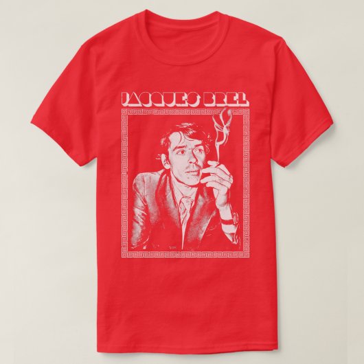 Jacques Brel Retro Fan Design 1 T-shirt (Design voorkant)