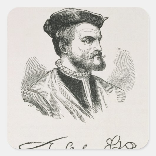 Jacques Cartier Vierkante Sticker (Voorkant)