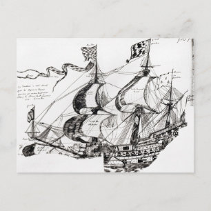 Jacques Cartier's schip, 'Rarete Indes' Briefkaart