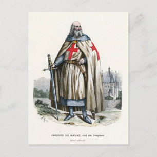 Jacques de Molay - Knight Templar Briefkaart