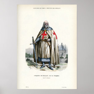 Jacques de Molay - Knight Templar Poster