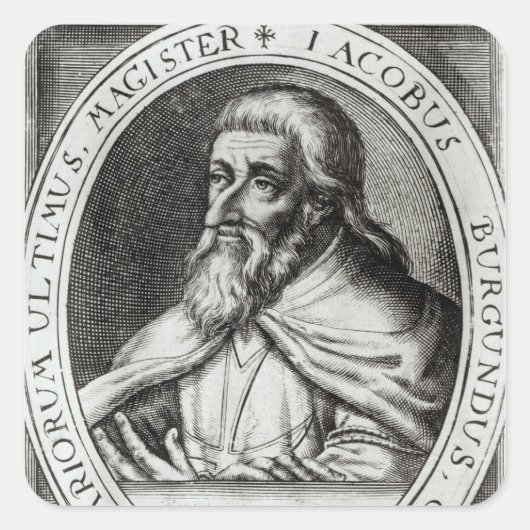 Jacques de Molay Master of Knachten Templars Vierkante Sticker (Voorkant)