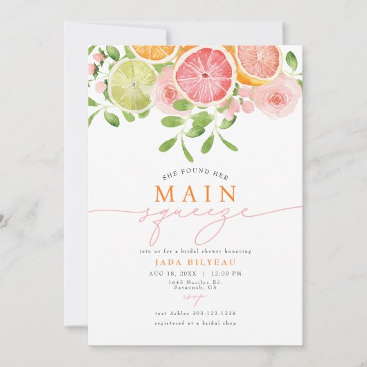 JADA Citrus Fruit Main Squeeze Vrijgezellenfeest Kaart (Voorkant)