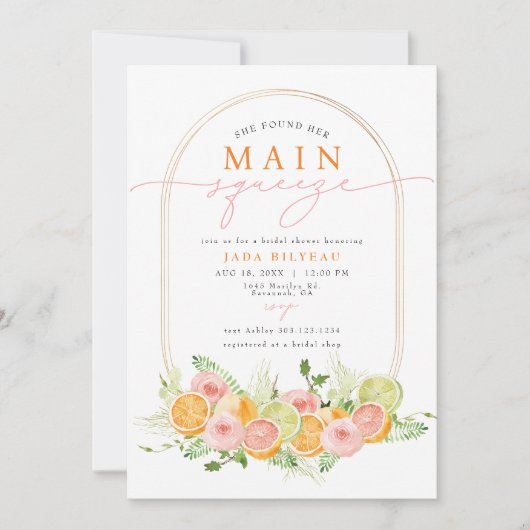 JADA Citrus Fruit Main Squeeze Vrijgezellenfeest Kaart (Voorkant)