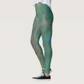 Jade 3 Fluid Deep Green Leggings Abstraits (Gauche)