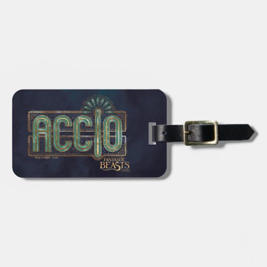Jade Art Deco ACCIO™ Spell Grafisch Bagagelabel (Voorkant horizontaal)